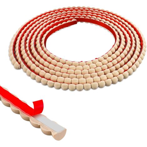 Moulure murale adhésive 3 m – Baguette flexible marron clair pour armoires de cuisine, miroirs, bords de carrelage et cadres de fenêtre, décoration d'intérieur DIY (L : 10 mm × P : 7 mm) (1/5)