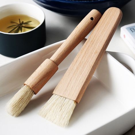 2 Brosses à Huile Barbecue en Bois pour Sauce, Beurre et Miel - Ustensiles de Cuisine pour Grill et Pâtisserie (1/5)