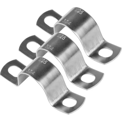 20 Pièces Colliers de Serrage en U 25 mm, U-Collier Tuyau à Deux Trous Acier Inoxydable pour Tuyaux d'Eau Câbles, Serrages Fixations Ø mm - (1/5)