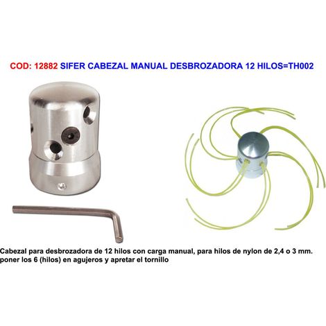 SIFER Testina Manuale in Metallo per Decespugliatore 12 Fili TH002(0446)
