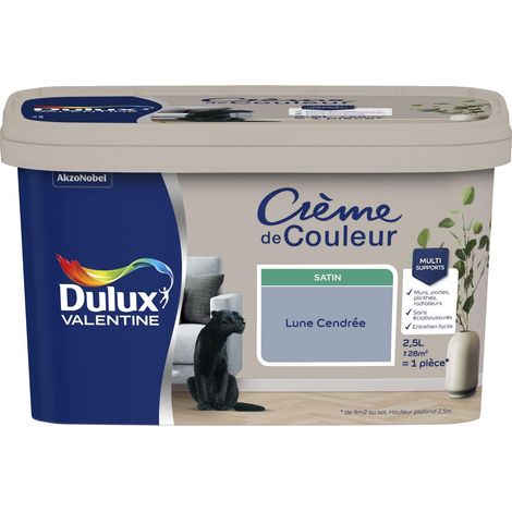 [PROMO] Peinture Crème De Couleur Satin Lune Cendrée 2,5 L - Dulux Valentine