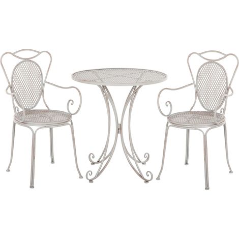 Bistro Set Folding CILENTO Metal Grey