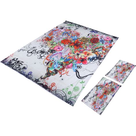 Housse de couette et taie d'oreiller en polyester à motif floral luxueux, 135 x 200 cm / 53,1 x 78,7 pouces (1/5)