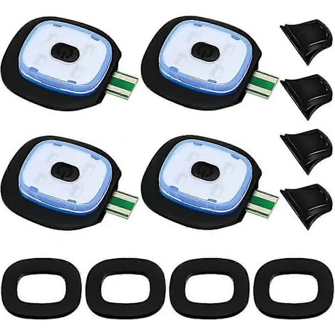 Linterna LED recargable por USB para gorros de punto, paquete de 4 unidades, con modos brillante, medio y tenue, modelo 2025.