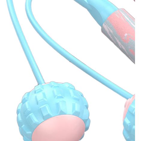 Corde à sauter sans fil double couche, brûle-graisses, silencieuse, grosse corde à sauter en forme de boule pour l'entraînement en intérieur, bleue (1/5)
