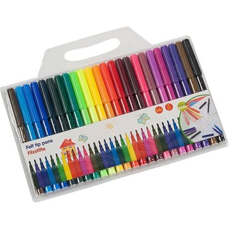 Lot de 24 feutres de toutes les couleurs de l'arc-en-ciel