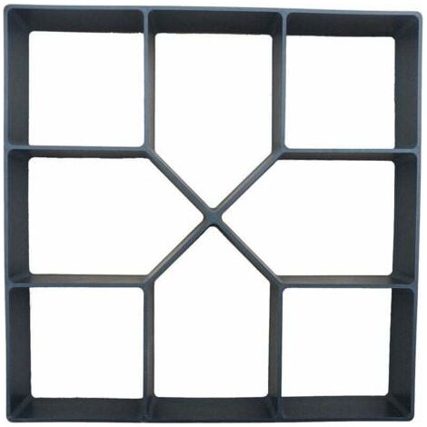 Stampo per pavimentazione in plastica da 40 x 40 cm per giardino, patio, vialetto, patio, marciapiedi, pavimentazione in cemento, percorso, stampo per pavimentazione riutilizzabile, stampo per cassefo (1/4)