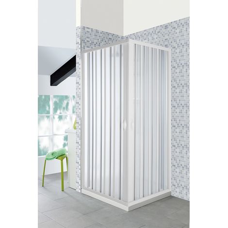 Box Doccia a Soffietto 80x100 in PVC Riducibile a 70x90 con Apertura Laterale (1/2)