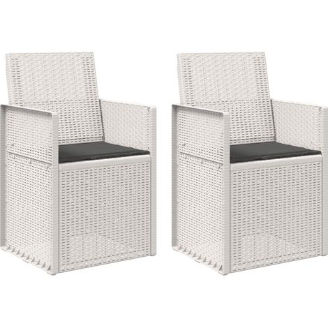 Garden Dining Chairs 2 pcs White and Anthracite PP vidaXL
