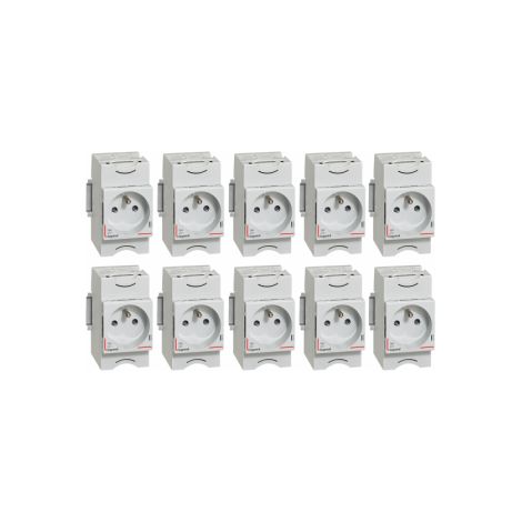 Legrand - LOT de 10 Prises de courant modulaire - 2P+T 16A 220V u00e0 Eclips - Ru00e9f : 004280x10 (1/5)