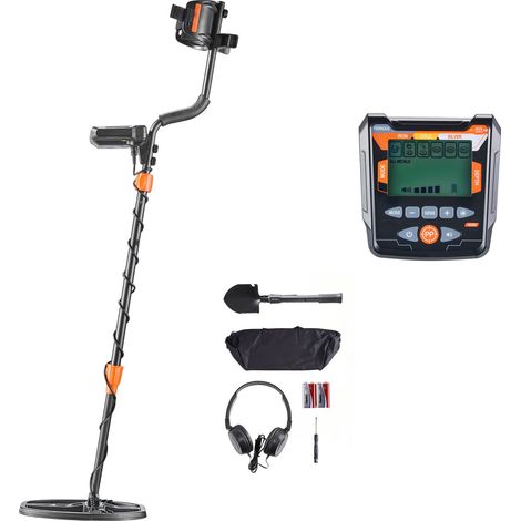Détecteur de métaux pour adultes, 254 mm, détecteur d'or professionnel haute précision, disque de recherche étanche IP68 avec écran, casque audio, 5 modes, longueur ajustable, pour la recherche de tré (1/5)