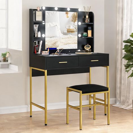 Coiffeuse nero en truciolato acciaio 90 x 45 x 132,5 cm (1/5)