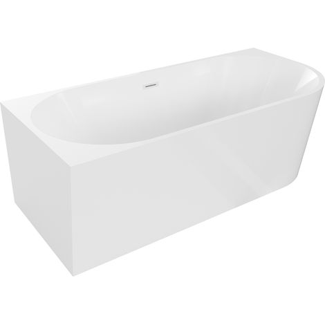 Mexen Mia freistehende Eckbadewanne links 140 x 75 cm, weiß, Überlauf weiß - 52691407500L-20 (1/5)