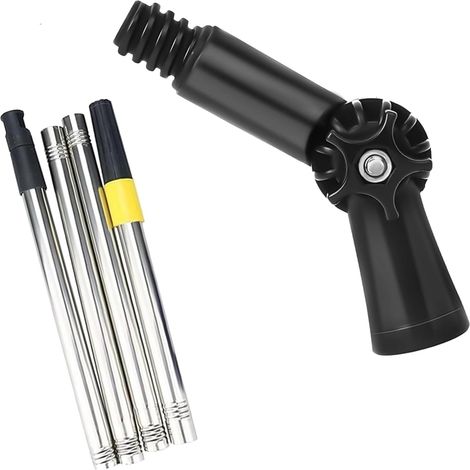 Tige de nettoyage télescopique multifonctionnelle à 180 degrés avec mécanisme pivotant en acier inoxydable - Convient pour plusieurs outils de nettoyage domestique - Tige d'extension pour le lavage (1/5)