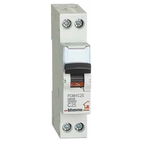 BTicino FC881C25 Disjoncteur magnétothermique C25 1P+N 1M 4,5kA