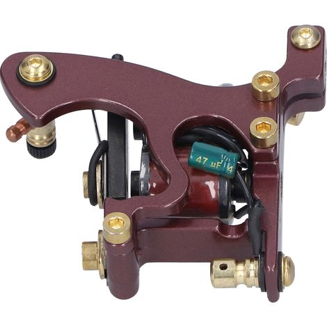 Machine à tatouer professionnelle à bobine, liner et shader, alliage de précision, kit tatouage brun ZZ025-3, matériel complet pour artiste. (1/5)