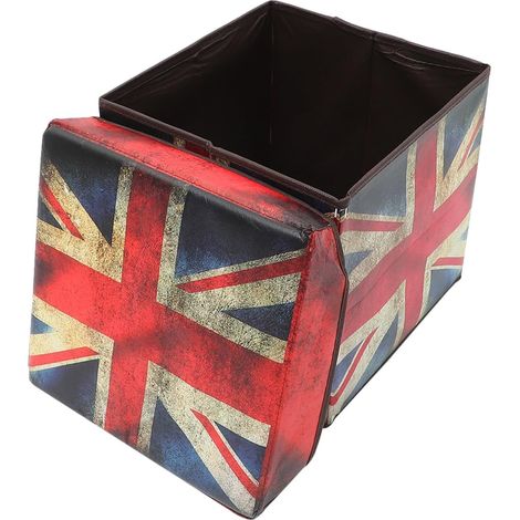 tabouret de rangement pliable à motif drapeau britannique