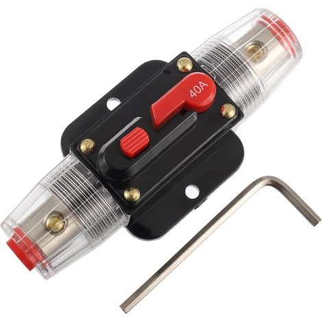 40A Circuit Breaker, 40A Inline Fuse Holder 12V - 51V DC Manual Reset Button for Car RV Home Marine Boat Truck Audio Amplifier System MUMU (1/4)