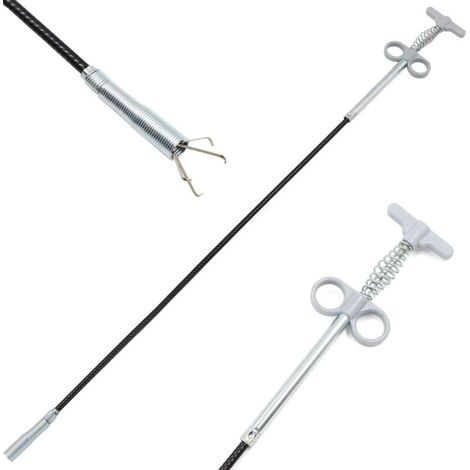 Pince à griffes flexible Outil de nettoyage de tuyaux Outil de préhension (système de pression à ressort) 4 griffes Outil multifonction pour évier de cuisine, salle de bain - 90 cm 1 pièce-LIAIKI (1/5)