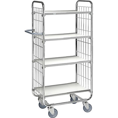 Kongamek, Chariot à tablettes galvanisé, 4 plateaux, L x l x h (1/2)