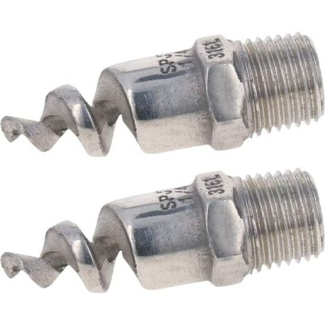 1/2BSPT Set mit 2 Sprühdüsen aus Edelstahl 316 mit Außengewinde und Spiralkonus, polierte Oberfläche - 2 Stück 1/4BSPT (1/5)