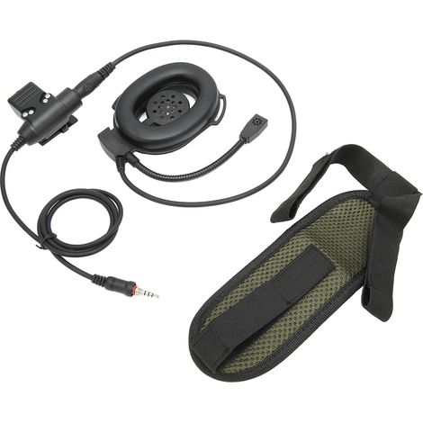 Verstellbarer, einseitiger Motorradhelm-Ohrhörer mit PTT-Taste U94 für Yaesu Vertex VX-6R VX-7R (schwarz) (1/5)