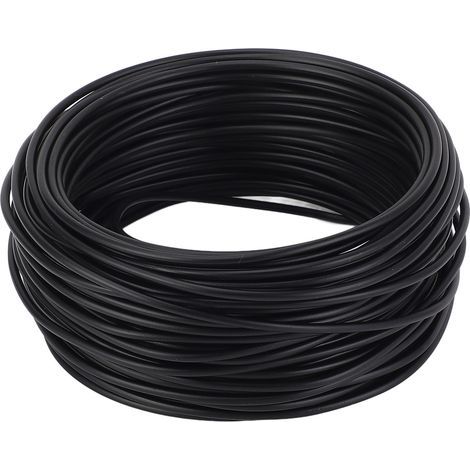 Verzinkter Eisen-Verbindungsdraht, flexibles Metall für PVC-Telekommunikationskabel, 1,5 mm rundes Ende x 20 m, schwarz (1/5)