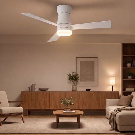 Ventilador de Techo con Luz, Ventilador de Techo, Regulable, 132 cm, 3 Aspas Blancas, 6 Velocidades, para Cocina, Dormitorio, Salón (1/5)