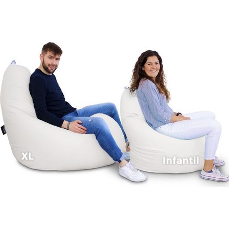 Pouf Poire Relax Similicuir Blanc Enfant Blanc (1/5)