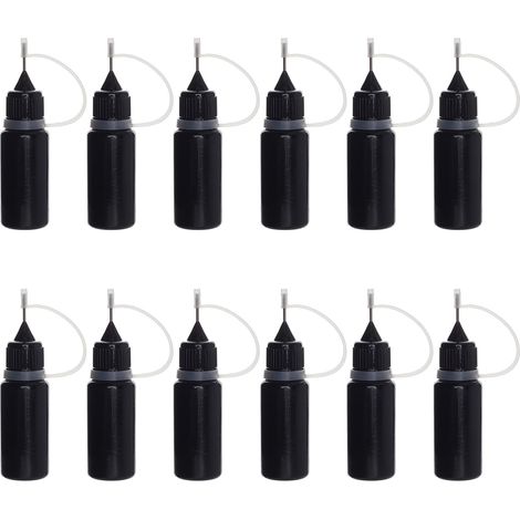 Flacon applicateur à pointe de précision de 12 ml, flacon de colle à aiguille à pointe fine de 10 ml, flacons compte-gouttes en plastique pour (1/5)