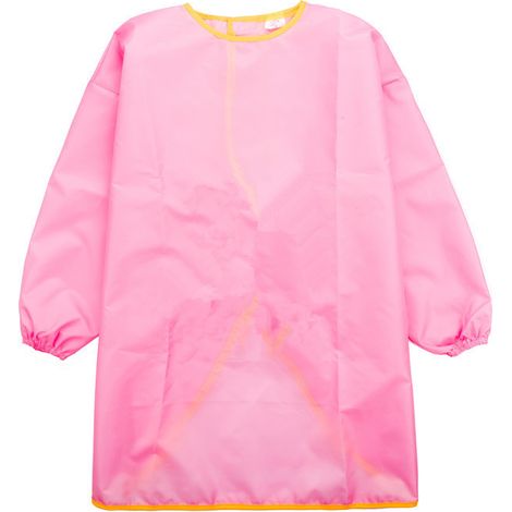 Tablier de peinture pour enfants smock bébé habillage inversé simple maternelle pour enfants d'âge moyen manger des vêtements peut être bricolage smock inversé rose S