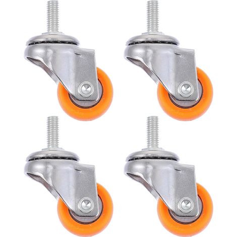 roulettes pivotantes en nylon avec filetage pour mobilier (1/5)
