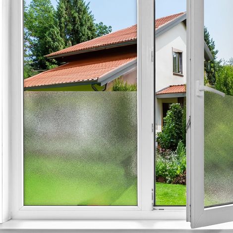 Milchige, selbstklebende Fensterfolie – blickdicht, haftend und dekorativ – für Fenster, Glasflächen und Duschen – 45 cm x 2 m (1/4)
