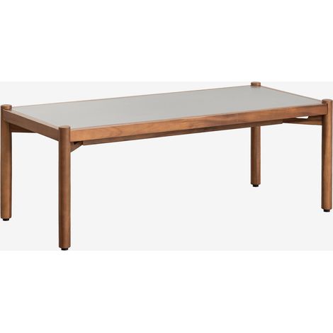 SKLUM Couchtisch aus Zement und Akazienholz Gamila Grau 110 x 50 cm                                 