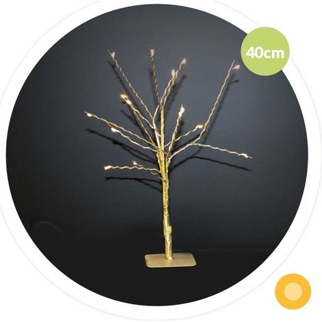 Cumia LED Dekobaum 40cm 3xAA Golden