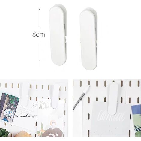 (2 clips métalliques) Étagère murale avec panneau perforé - Kit de panneau perforé pour décoration murale - Étagère suspendue décorative (1/5)