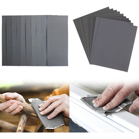 30 Pcs Papier De Verre Carrosserie Papier Abrasif 320 À 3000 (23X9.3Cm) Et 150 À 2000 (28X11.5Cm) Fin Papier A Poncer À Sec Et À L'Eau Pour Polir Le Métal Le Mois Meubles Pierre Peinture (1/5)