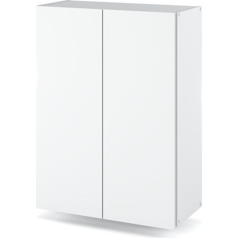 Mueble de baño suspendido blanco de 60 cm, columna de baño. (1/5)