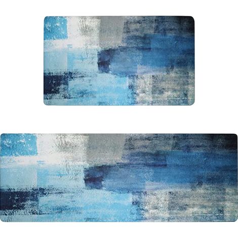 Tapis De Cuisine - Anti-Fatigue - En Polyester - Imperméable - Antidérapant - 2 Pièces - 60 X 40 X 1,5 Cm (1/5)