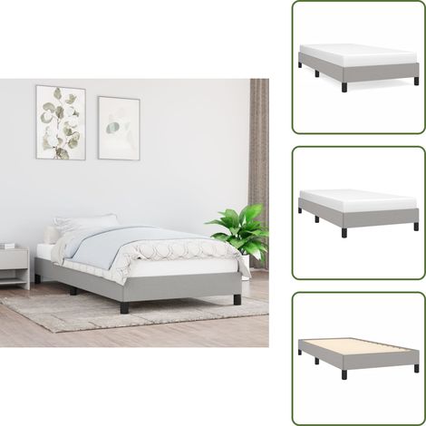 Letto con gambe - vidaXL Giroletto senza Materasso Grigio Chiaro 90x190 cm Tessuto - Letto in compensato