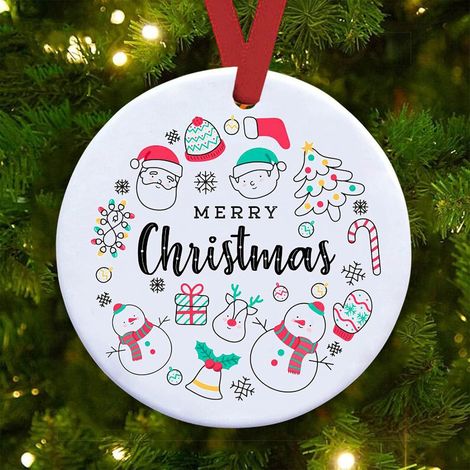 Adorno Navidad - Adorno Para Árbol De Madera - Colgante Decorativo Navideño - 8 X 8 Cm - 1 Unidad (1/3)