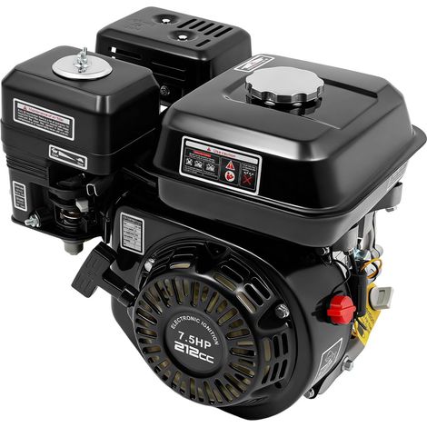 HAUTOUR Moteur à essence 7,5 CV 212 cc Moteur Thermique 4 Temps Moteur de Go Kart à essence Moteur Manuel de Démarrage avec sécurité en cas de manque d'huile et carburateur, Arbre de 20 mm (1/5)
