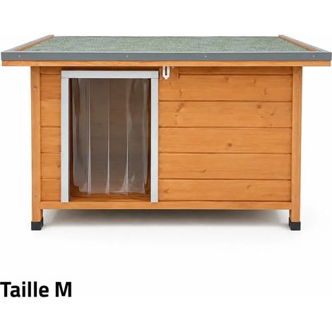 Niche en bois haute isolation Taille M - Épicéa 3 couches avec toit étanche (1/5)