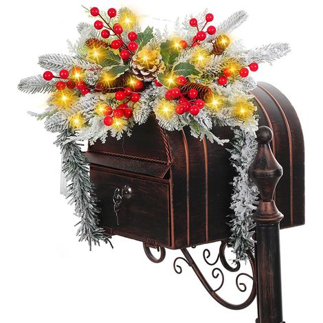 Guirlande Lumineuse Pour Boîte Aux Lettres, Décoration De Noël En Forme De Cône De Pin (1/3)