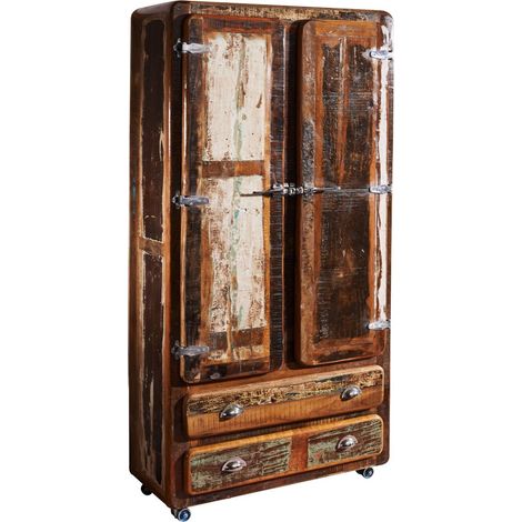 FREEZY 39 Armadio in legno riciclato - laccato / multicolore 90x38x185