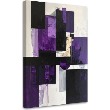 Quadro su tela, Forme geometriche viola, 20x30 (1/5)