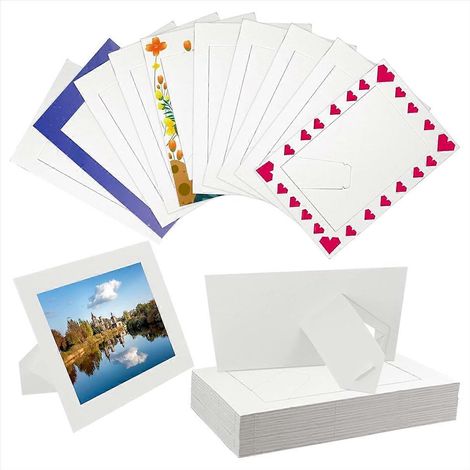 Lot de 30 cadres photo en papier, cadres blancs en carton de forme P (1/5)