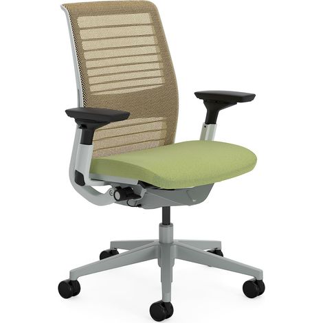 Chaise de Bureau Ergonomique: Think, accotoirs 4D, Vert Amande (1/5)