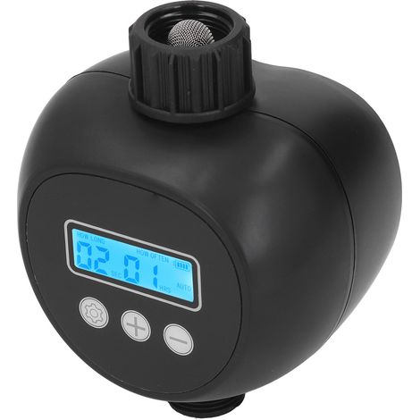Automatischer Rasensprenger mit Touchscreen, G3/4-Gewinde, programmierbare intelligente Bewässerung für den Garten, schwarze Ausführung, 10 Meter, Lieferung ohne Batterie. (1/5)