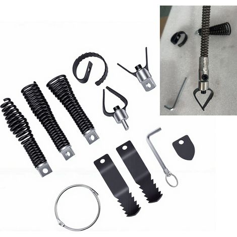 Kit de débouchage électrique avec tarière et têtes de coupe. (1/5)